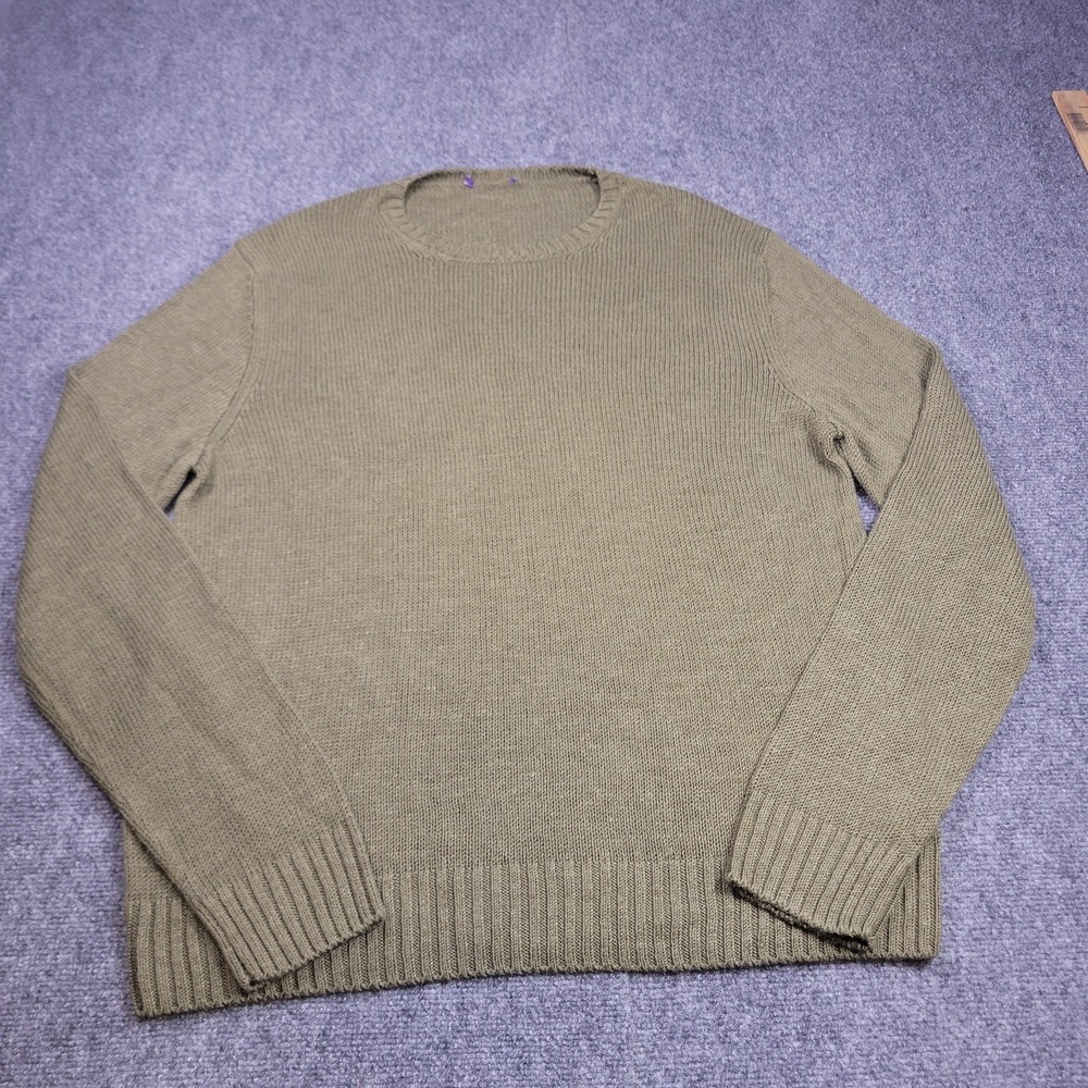 Ralph Lauren Purple Label Silk Linen Crew Neck Sweater Mens XXL Olive Green $995